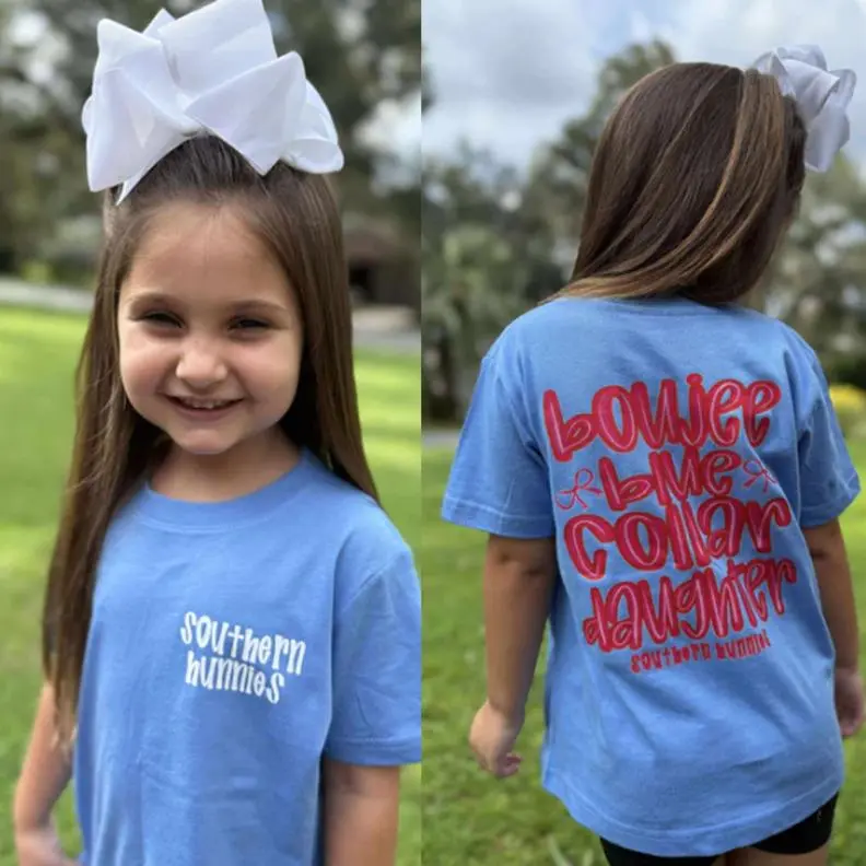 Adult & Youth Boujee Blue Collar Daughter 2-Side shirt, country boy clothes, toddler items, Girl and boy clothing, Youth boy stuff