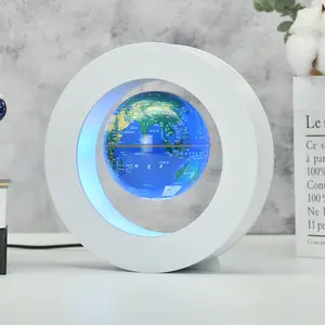 Latest Maglev Globe Enterprise Activity Office Luminous Decoration Gift with Blue LED Lighting and Detailed World Map