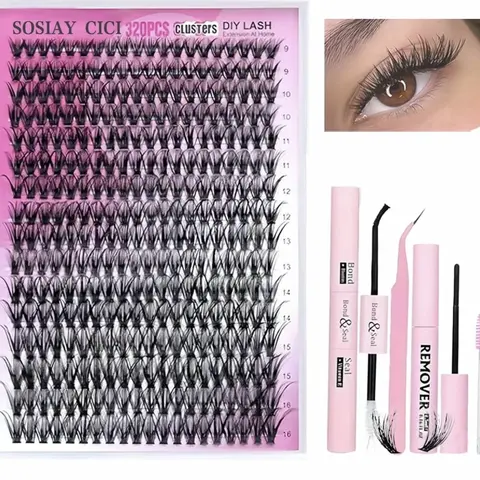 SOSIAY CICI Lashes Lazy Girl & Venus With InvisibleBand DlY Eyelash Extension Kit Bond and SealEyelash Glue and Lash Remover Beginner FriendlyIndividual Lashes Waterproof and Long lastingMakeup For Girl