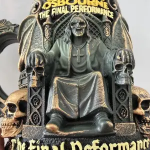 ozy osborne The Final Performance Skull Throne Resin Mug, Heavy Metal Rock Band Gothic Skeleton Coffee Cup, Vintage Sculpture Drinkware, Unique Gift For Metal Fans Dad Men Collectible Decor