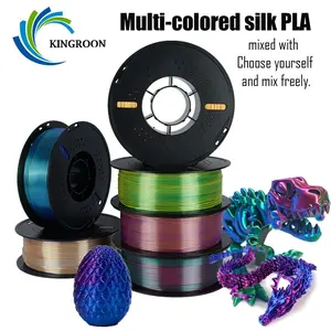 Save 39% | KINGROON Silk PLA Filament 1.75 mm | Single, dual, tri-color, and rainbow silk | Mix and match your shades | ±0.03 mm