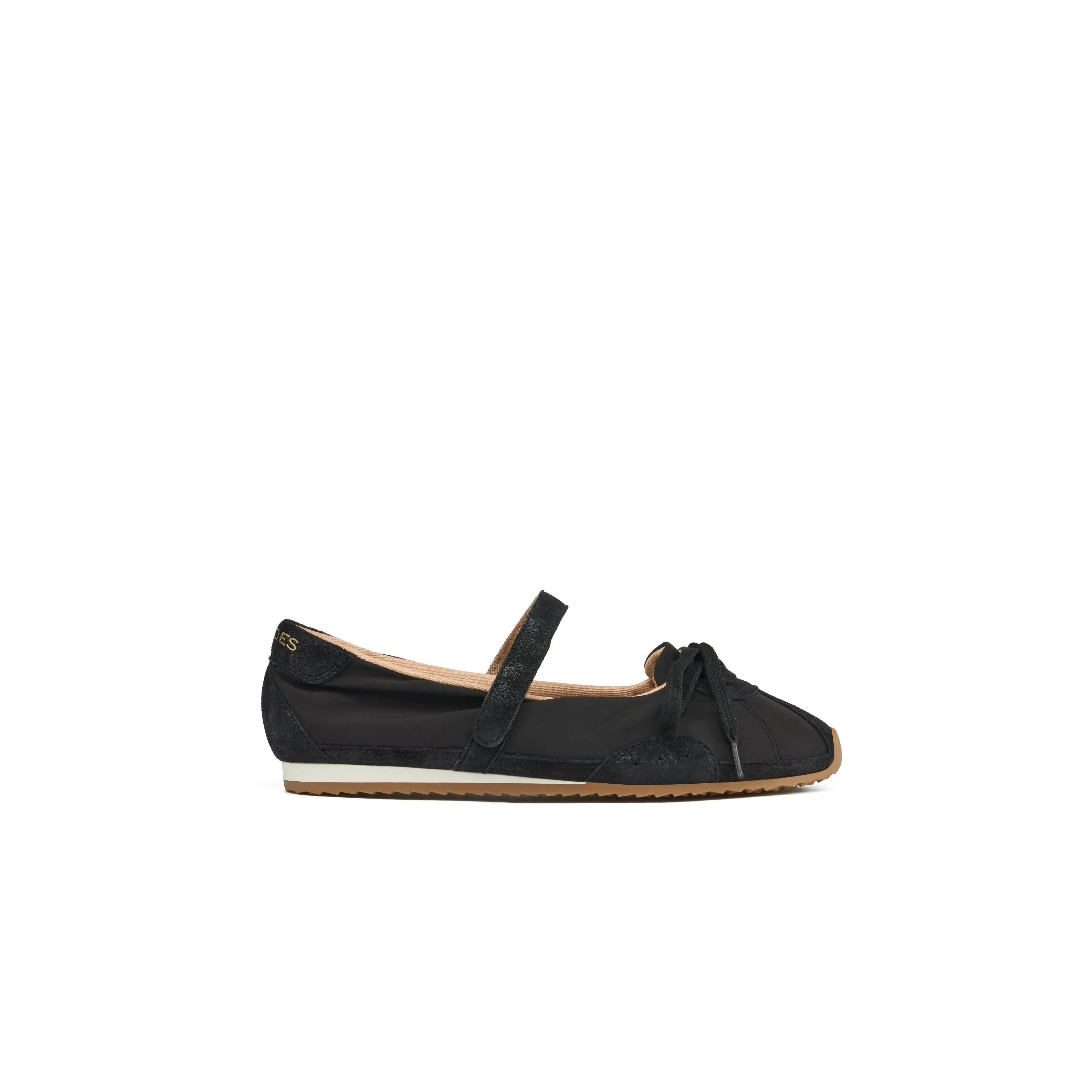 JSlides PAVIA Women's Round Toe Slip-On Ballet Flats Summer Plain Nylon & Suede Flat Shoes