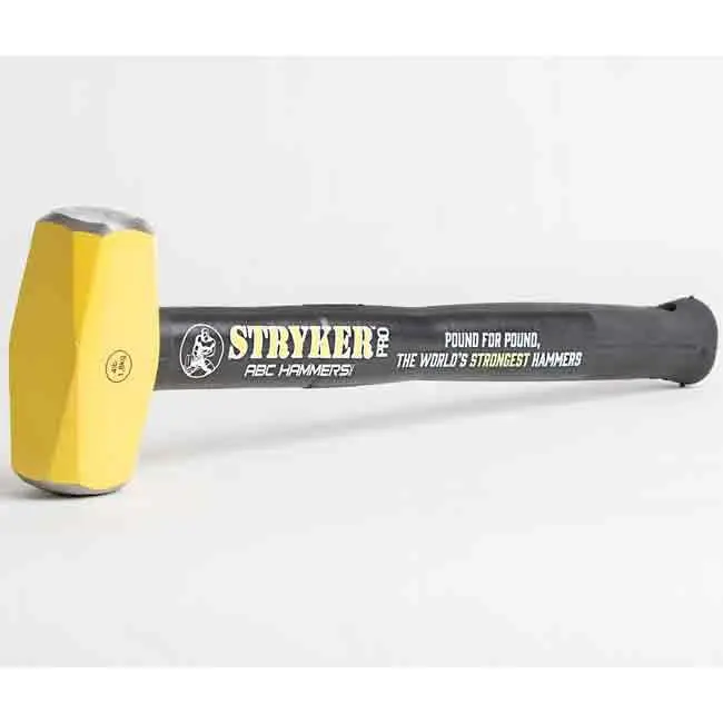 ABC Hammers PRO416S 6 lbs Durable Steel Head Hammer - 16 in. Head, Steel-Reinforced Abrasion-Proof Rubber-Coated Handle, Locking Plate Design, Thickened Boss for Comfortable and Secure Grip