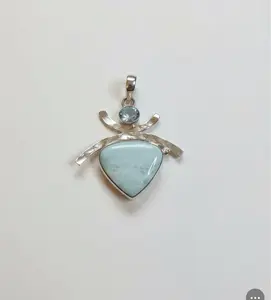 Larimar and Blue Topaz Pendant