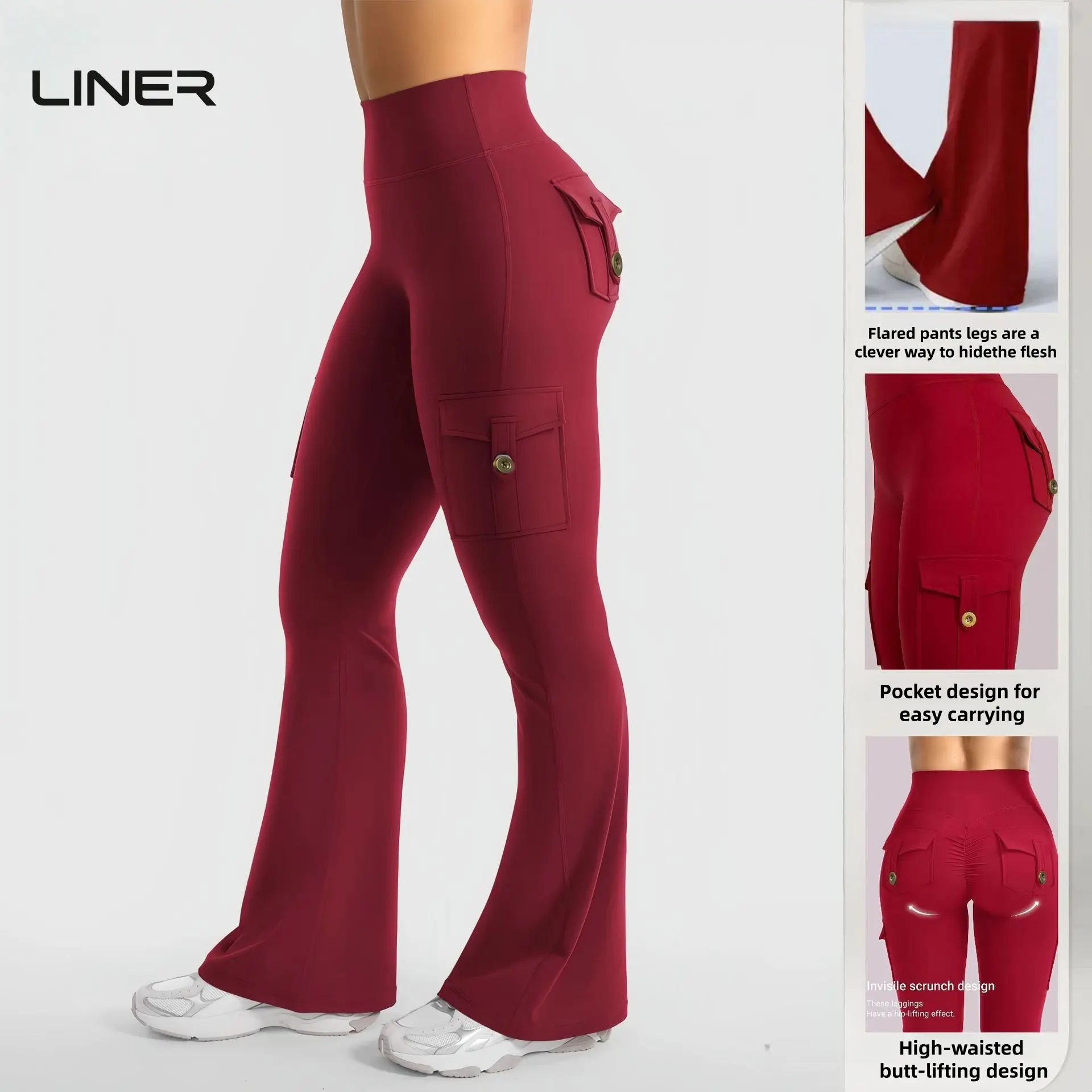 High Waist Yoga Leggings with Pockets Tummy Control Workout Pants for Gym Running Outdoor Sports Elastic Tight Fitness Leggings regular stretchy