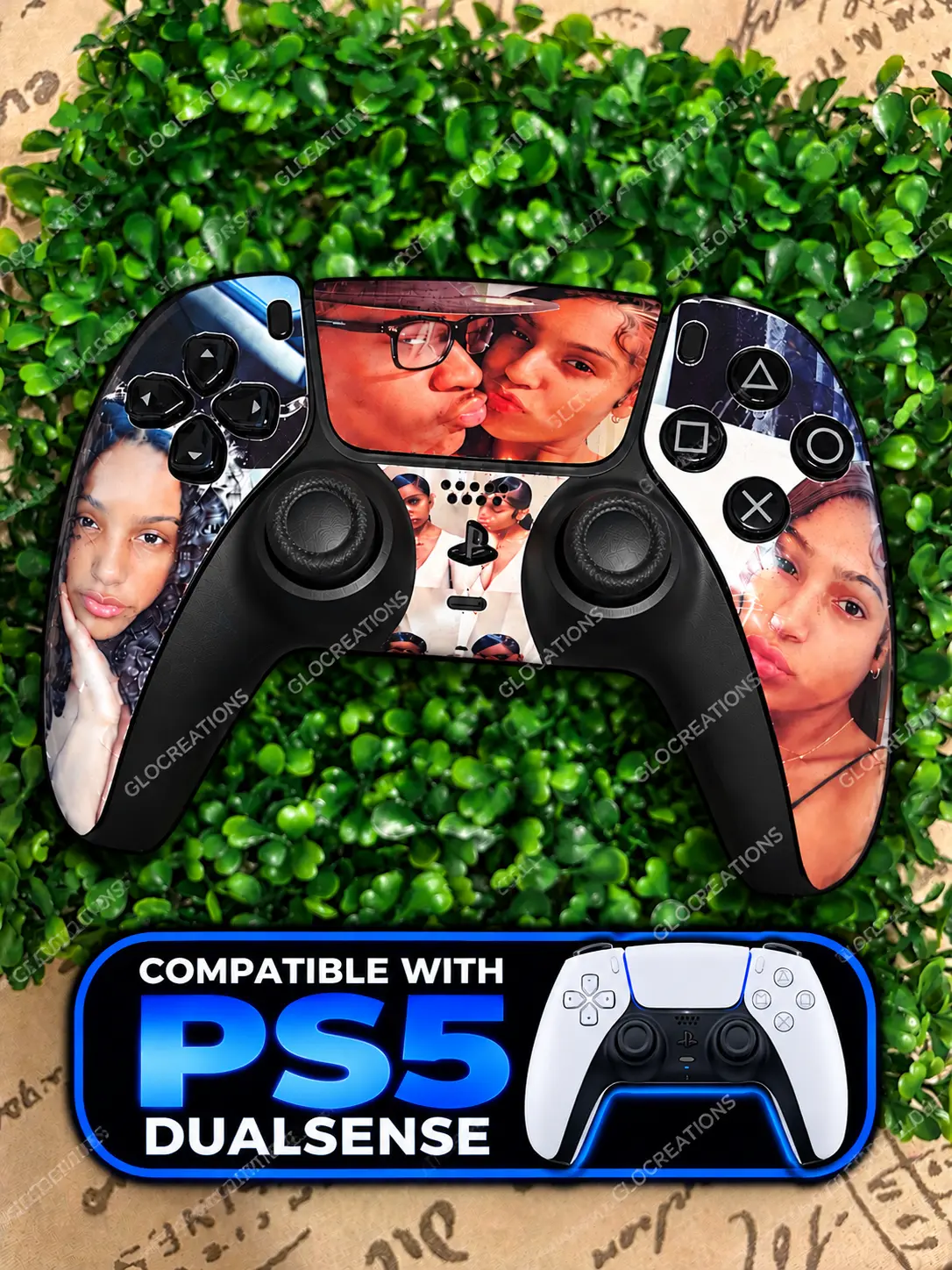 Custom PS5 DualSense Controller Skin | Personalized Photo Vinyl Sticker