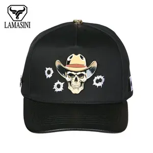 Men's Unisex Black Calavera Hat, Style LM7000