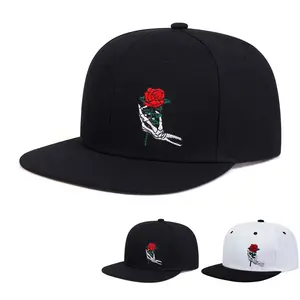 Unisex Hands Rose Embroidered Hip Hop Hat Outdoor Adjustable Sunscreen Leisure Hat Spring Autumn Travel Tourism Beach Vacation