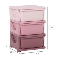 3 Tier, 3 Drawers, Pink