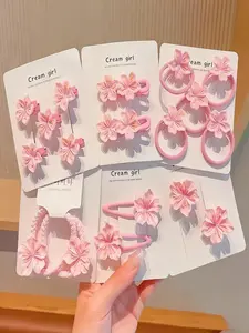 Gentle Sakura Hair Clip Cute Forehead Side Bangs Bb Clip, Hair Clip Set, Adorable Floral Design, Perfect for Daily Use, Stylish Accessory