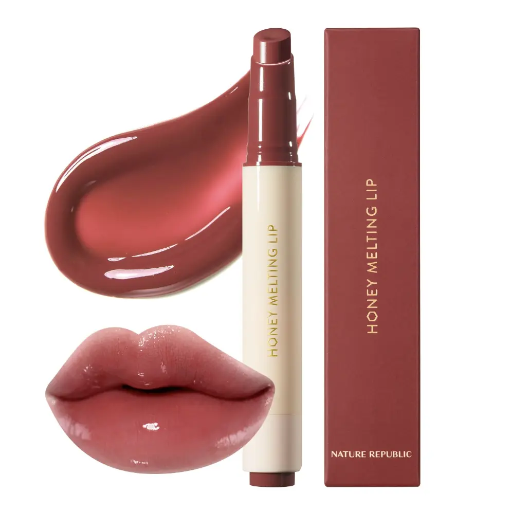 Nature Republic HONEY MELTING LIP (05 PLUM) | SOFT LIP STICK, Hydrating Gloss, Moisturizing balms, Sheer tint, Shine & Glowy Finish, korean make up