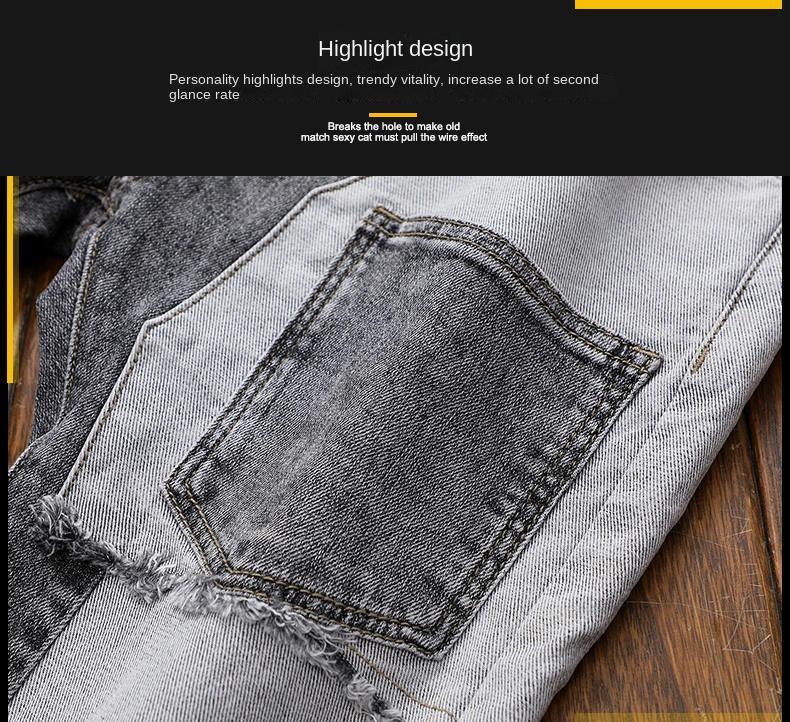 spring autumn cargos Men's clothing straight new Cargo slim casual original designer cowboy work Splice jeans pants Trousers Menswear