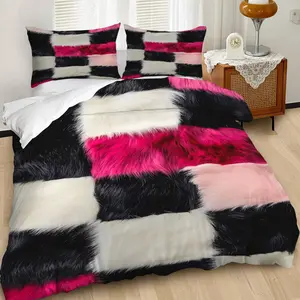2/3pcs Pattern Digital Printing Decorative Duvet Cover Set.Vibrant Retro-Chic Colors is Made from Soft Microfiber Material Bedding Set, Sweet, Stylish Comfortable Cozy Ambiance,Perfect, Includes 1 or 2 Pillowcases-Fillers Not Included/Zipper Closure.