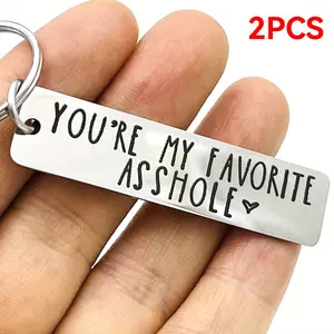 Funny Keychain 2pcs You're My Favorite Key Ring Valentines Day Gift For Husband Boyfriend Friendship Heart