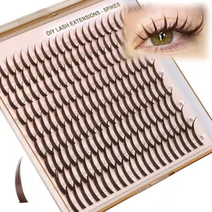 180pcs C Curl False Eyelashes, Individual Lash Extension, Natural Look Fine Fiber DIY Extension Kit, 13-21mm Mixed Lengths, Single Row Wet Lash Set for Home Use