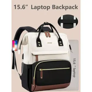 Backpack For Women Work Bags: 15.6 Inch Laptop Backpack Purse Waterproof Backpacks With USB Charger College Bookbag Casual Business Computer Backpack For Travel Nurse Teacher, School Backpack bike  water  bottle White Cross Grip Sports Socks