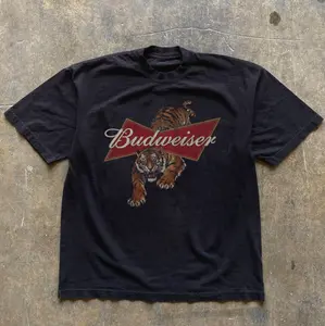 Vintage Style Budweiser Tiger Graphic Tee Womenswear Top