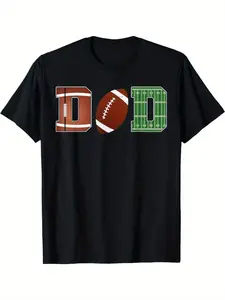 Men's First Birthday Dad Football Shirt - Heavyweight 180gsm Black T-Shirt with Bold "Dad of the 1 Year Old Boy" Lettering & Number 1 Year Milestone Design - Machine Washable for 1st Birthday Party Outfit, Fathers Day Gift for American Football