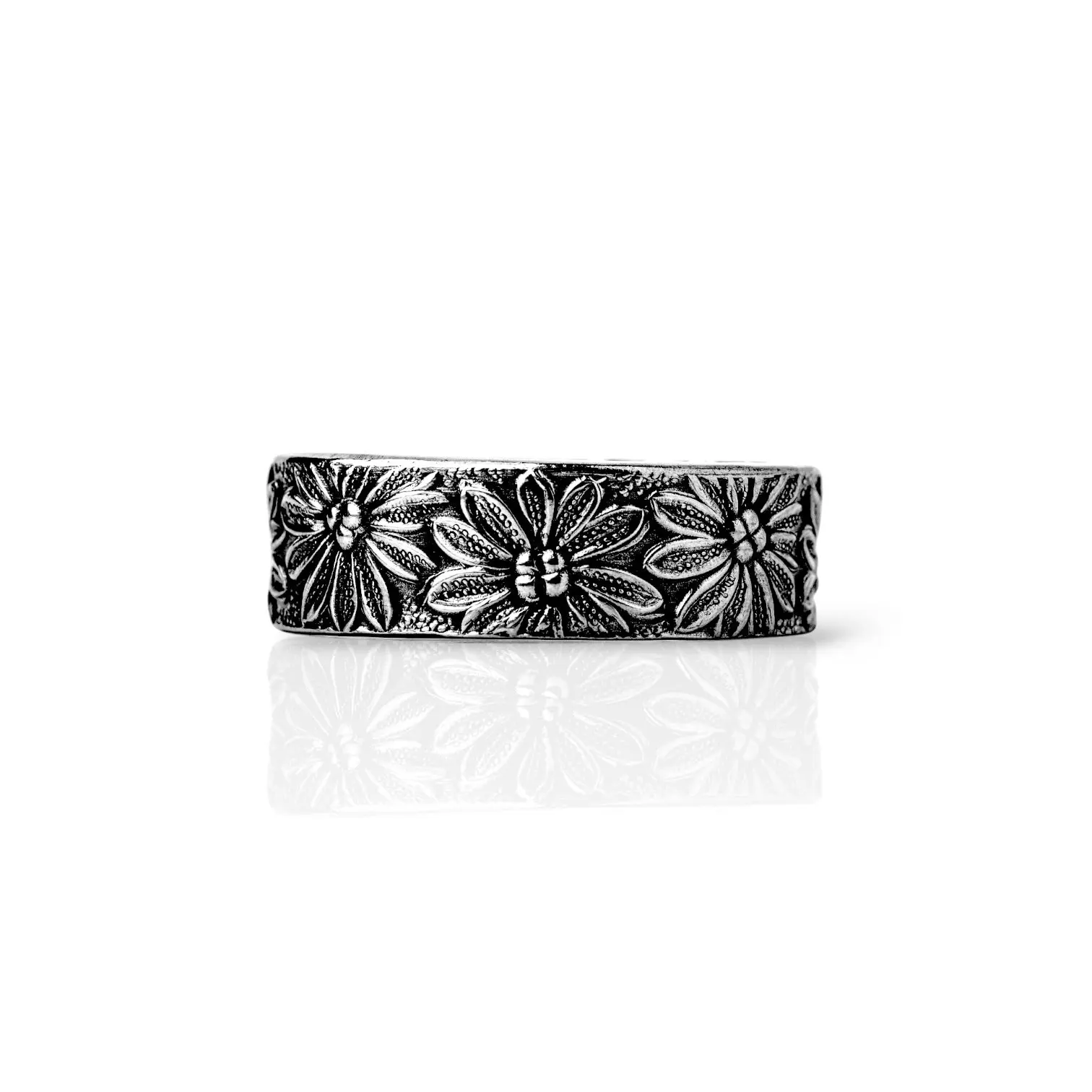 Daisy Daze -  Handcrafted Stainless Steel Daisy Spoon Ring