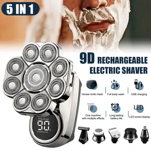 Men'S Electric Shaver, Bald Head Trimmer, 6-In-1 Men'S Grooming Kit with Nose Hair Trimmer And Beard Trimmer, Waterproof, USB Rechargeable Electric Shaver, Men'S Holiday Gift, Father'S Day Gift