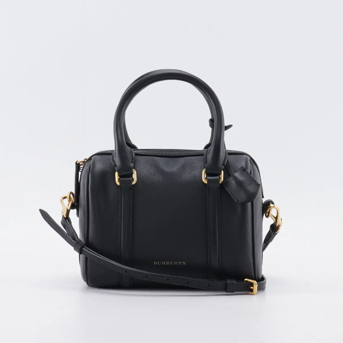 Pre-owned BURBERRY cowhide Shoulder Bags Small Alchester bowling bag Black BGP210226