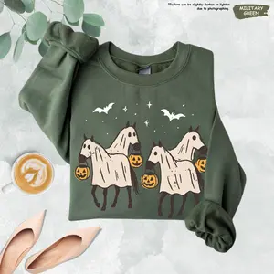 Horse Halloween Sweatshirt, Halloween Ghost Horse Shirt, Ghost Horse Sweatshirt, Halloween Western Apparel