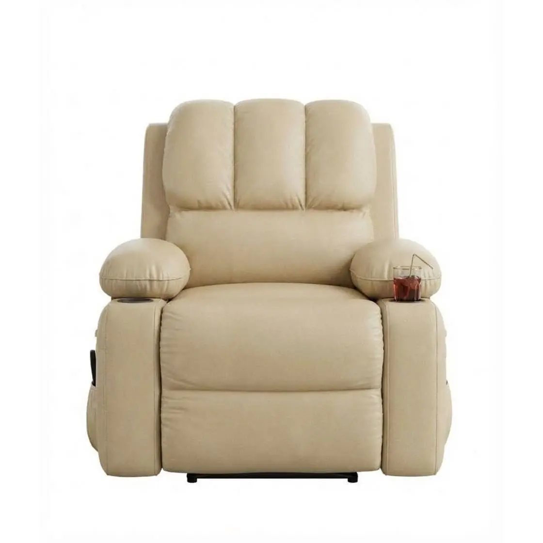 Garvee Oversized Manual Recliner Chair - Dark Brown Leather Plush Padded Armchair with Adjustable Recline - Modern Comfy Reclining Chair for Adults, Ideal for Living Room, Bedroom & Reading Nook