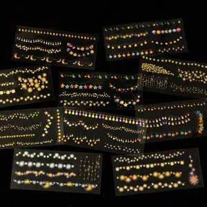 Vintage Cut Light Decor Moon Scene Stickers, Decorative Stickers, Moon Theme, 18 Sheets DIY Scrapbook Decoration, Crafting Projects, Handmade Album Paper Crafts, Retro Style