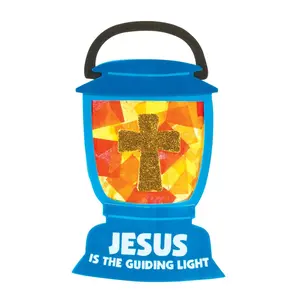 10" Jesus Lights the Way Tissue Paper Acetate Sign Craft Kit- Makes 12