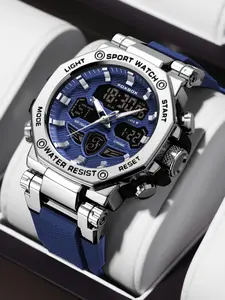 Men's Business Round Dial Analog Quartz Watch, Waterproof Wristwatch, Watch for Party, Everyday Accessory, Trendy All-match & Exquisite Watch for Birthday Gift with Box