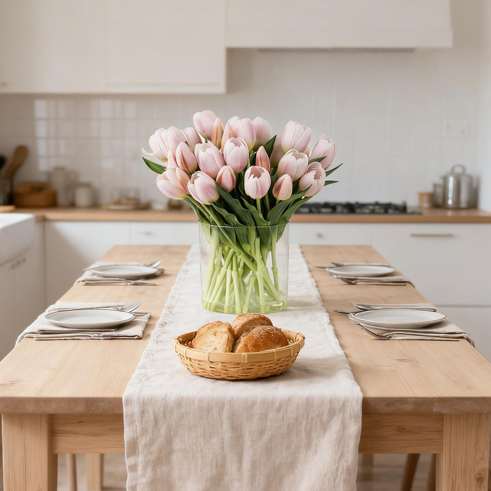 Porch decor,ennvaofficial 40 artificial tulips, realistic touch faux flowers for home decoration, artificial tulip bouquet, suitable for spring, Easter, Mother's Day, weddings, and restaurant table decoration (light pink)