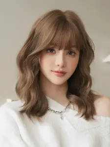 18 Inch Medium Length Curly Women's Wig, Soft Smooth Heat Resistant Synthetic Fiber, Synthetic Wavy Hair, Perfect for Daily Wear, Festivals, Parties, Street Style