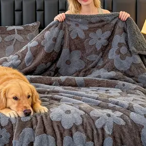 Cute Floral Texture Long Plush Blanket, Ultra Soft Sofa Bed Office Cover, Multiple Colors Available, King Queen Size, Perfect Gift