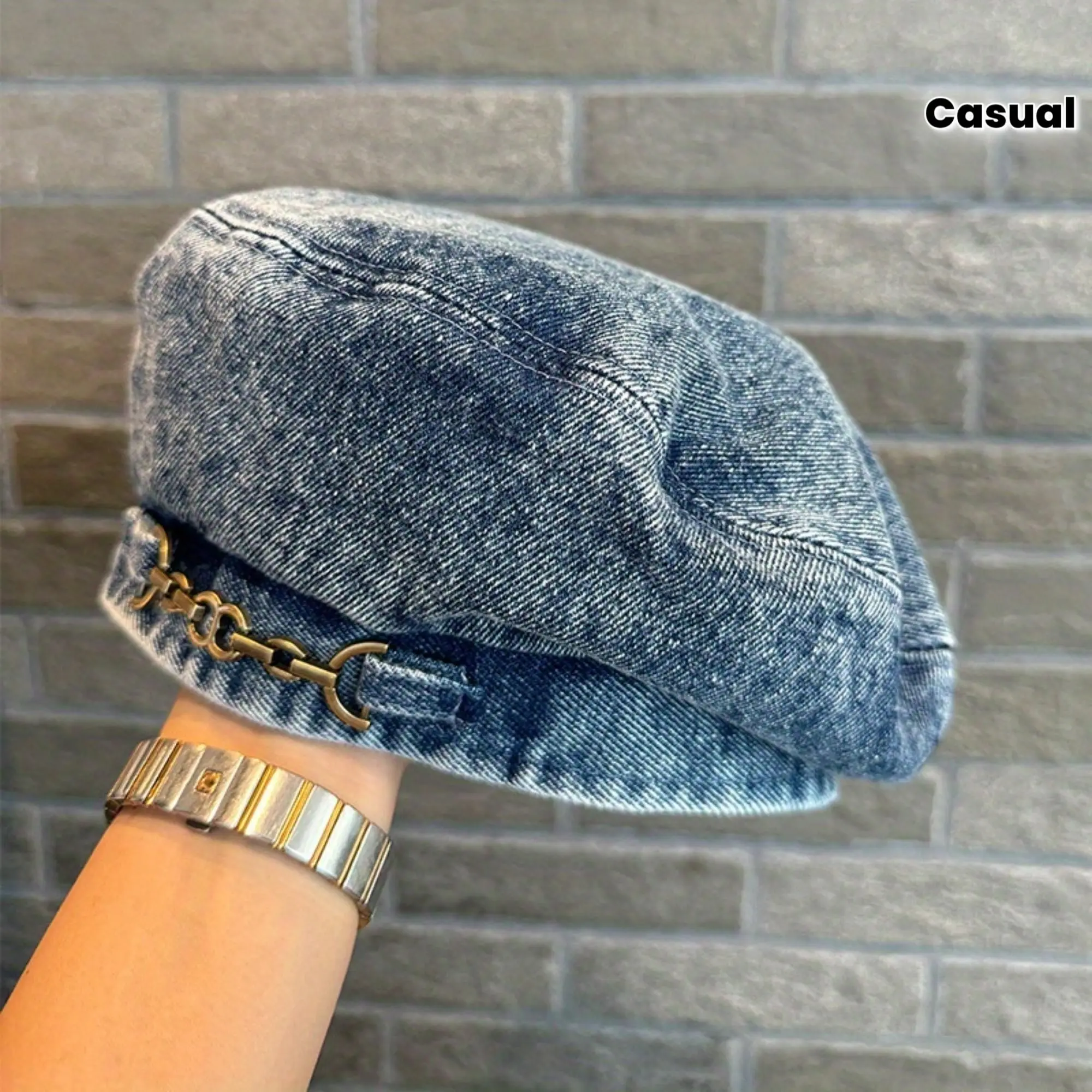 New Style Oversized Fashion Washed Vintage Distressed Beret Hat for Women, Making The Face Look Smaller, Casual Painter'S Hat Suitable for Both Men And Women