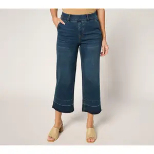 Isaac Mizrahi Live! Tall True Denim Indigo Relaxed Crop Jeans