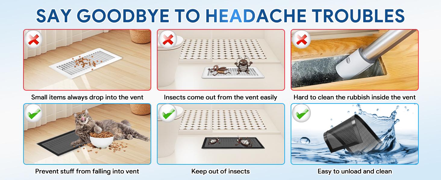 Floor Vent Covers Magnetic Vent Covers Air Vent Covers Mesh Screen Register Vent Covers for Home, Floor, HVAC, AC, Grilles, and RV Vents