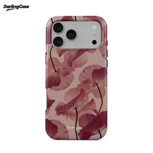 DarlingCase Pink Tender Floral Cute Glossy Protective Case for iPhone Case for iPhone17 ProMax 16Pro 15 14 13 12 Durable Silicone Double-layer Protective Cover Gift for Girls