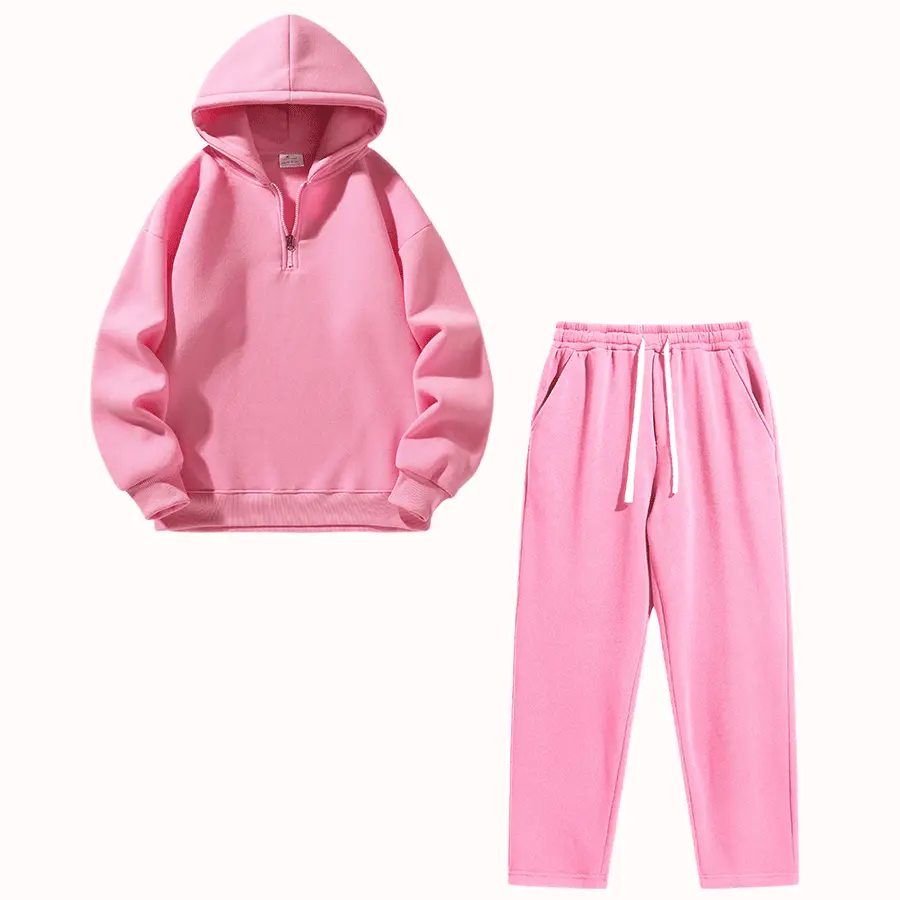Unisex Casual Matching Clothes Set, Comfortable 2-Piece Polyester Fabric Outfits with Sweatshirt and Pants, Pockets & Drawstring Waist, Women's Clothes, Basic Look, Pocket Detail, Regular Fit, Minimalist