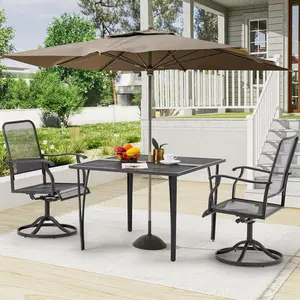 Outdoor Patio Swivel Dining Chairs Set of 2, Metal Rocking chairs with High Back