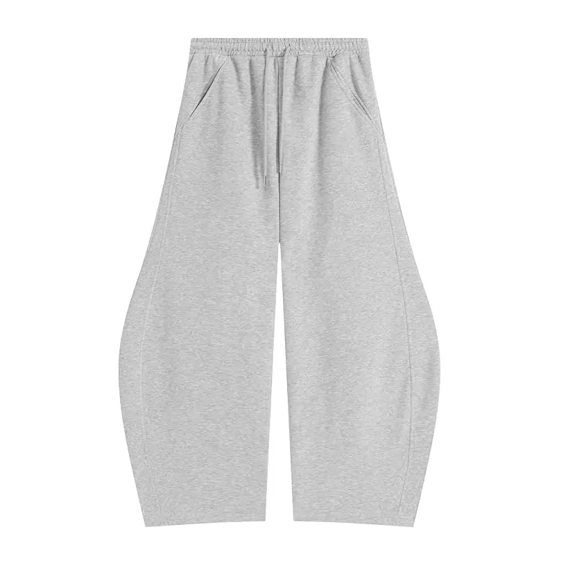 Sopula Studio Men's Loose Casual Comfy Trouser - Athleisure Menswear Pants, Flowy Curved Grey Knife Pants, Curved Cut, Cotton