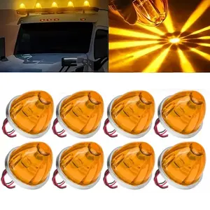 8PCS Watermelon Lights Strobe LED Side Marker Indicator Turn Signal Truck Trailer LED Star Lights For Truck 12V/24V