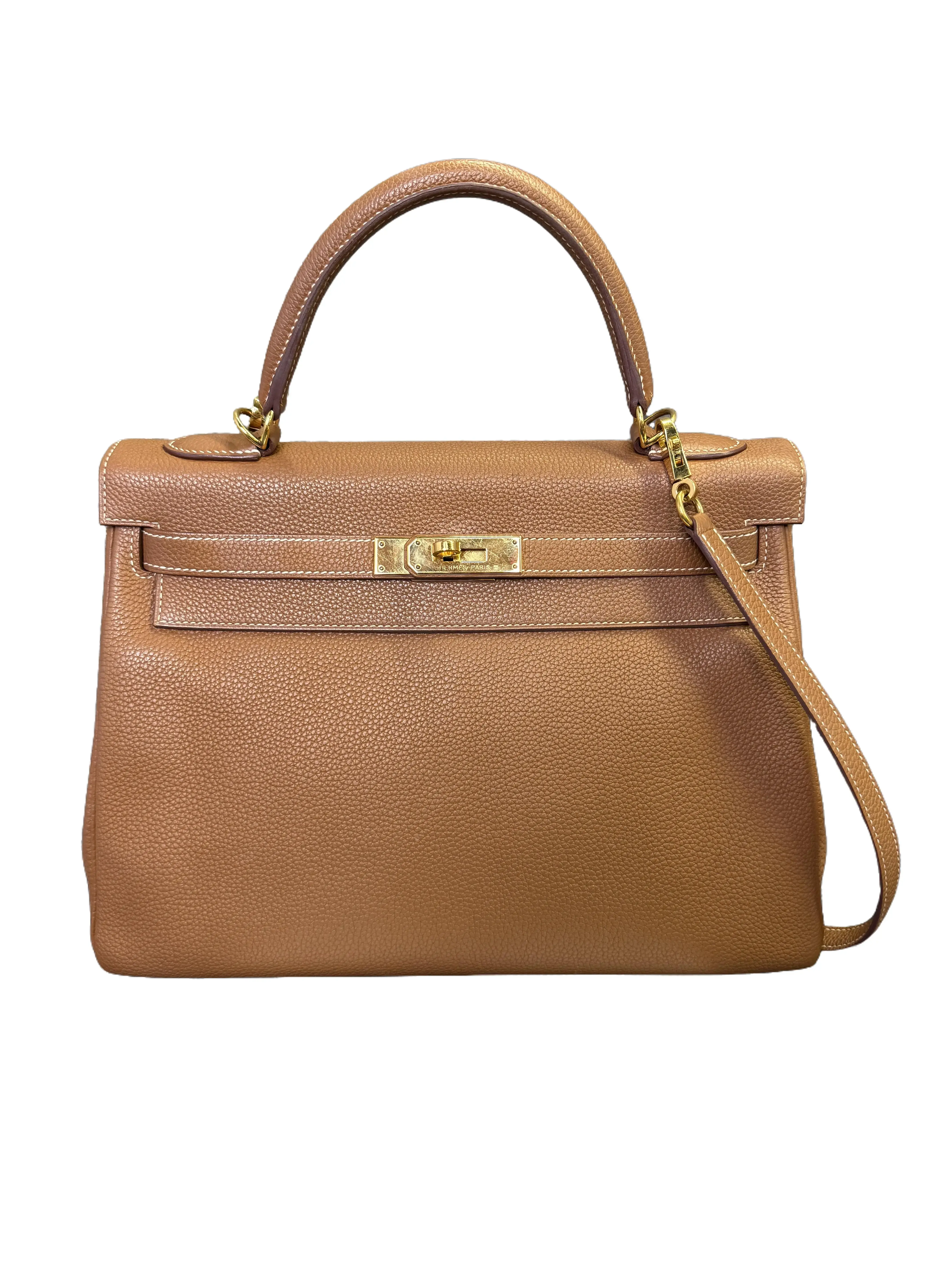 Pre-owned HERMÈS Hermes Kelly 32 Bag in Gold $12800
