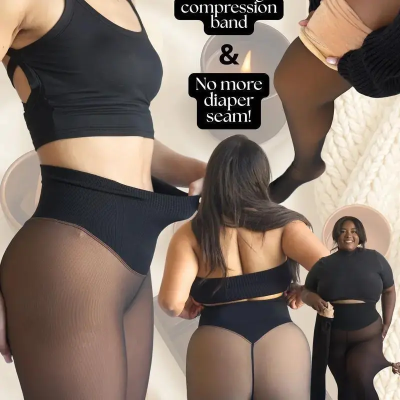 [SALE]Magic Fleece-Lined Tight Pants with Compression Band - Seamless Comfortable Fit for Everyday Wear & Stylish Layering - No Diaper Seam & Fleece Lined