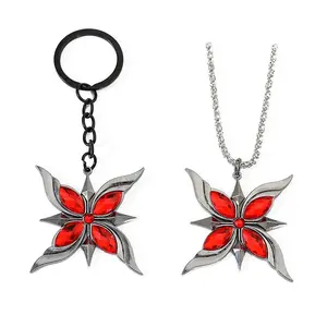 Genshin Impact Arlecchino Fatui The Knave Cosplay Pendant Necklace Keychain Anime Figure Sweater Chain Car Backpack Keyring