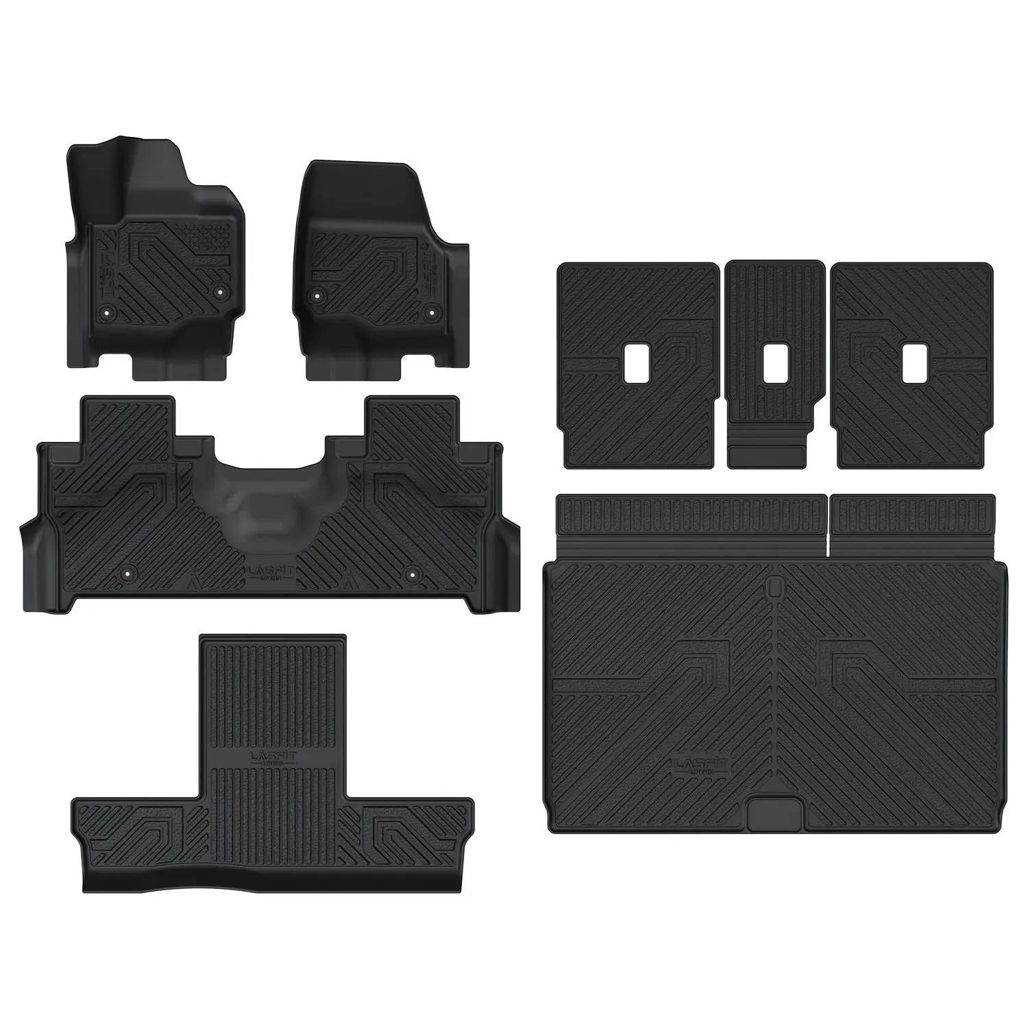 Lasfit All-weather Car Floor Mats or Cargo Mat - Car Accessory for 2012-2018 Ford Focus, Exclusively Fits Gasoline Models Without Subwoofer