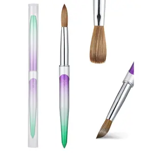 Acrylic Nail Brush Set, Kolinsky Nail Art Brushes, Sturdy Handle Oval Shaped Acrylic Powder Design Tools, Nail Art Accessories for Professional Manicury DIY Home, Nail Art Manicure