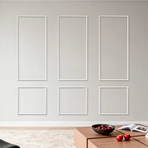 VEVOR Wall Molding 3 Pack, Wainscoting Panels Kit, Lightweight Paintable Polystyrene, Easy to Install, Waterproof Accent Wall Trim for Interior Décor Living Room, Bedroom, White (24x54 + 24x24 in)