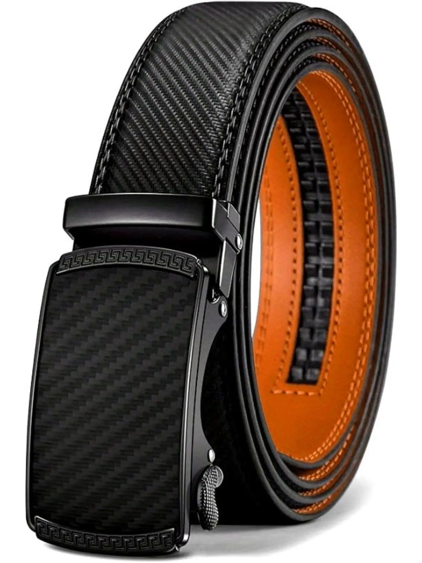 Men's Belt, Slide Ratchet Men's Belt, Suitable for Suit Pants, Shirts, Oxford Shoes, Adjustable Fit, Customizable Length
