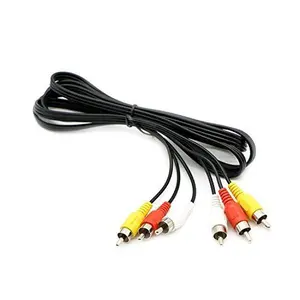 3 RCA Cable Audio Video Composite Male to Male DVD Cable (6 Feet) for Television