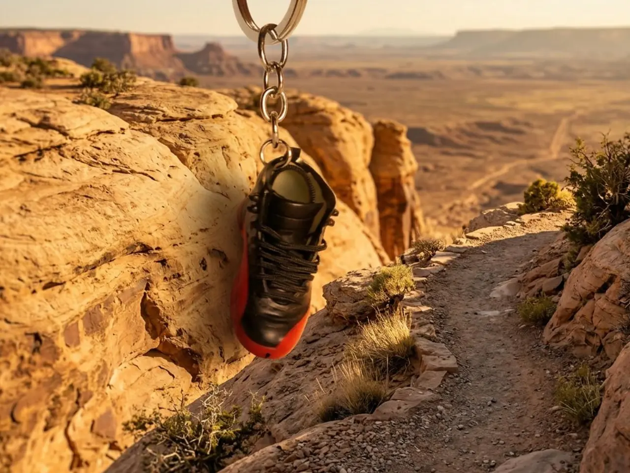 Retro Mini Sneaker Keychain - Shoe Shape Fan Accessory, Collectible Item for Enthusiasts